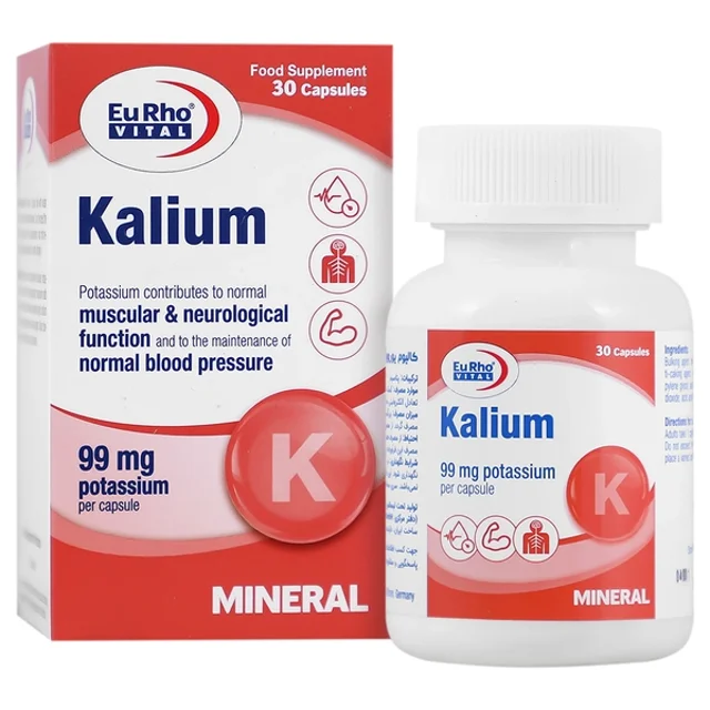 کپسول کالیوم 90 میلی گرم یوروویتال بسته 30 عددی