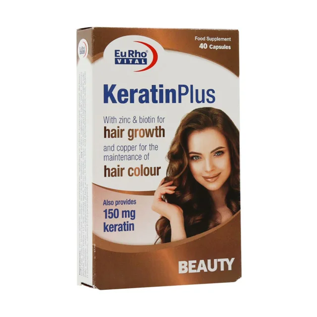 کپسول ژلاتینی نرم کراتین پلاس یوروویتال بسته 40عددی