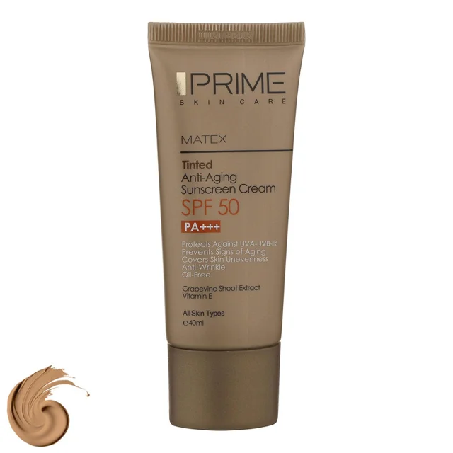 کرم ضدآفتاب رنگی پرایم SPF50 مدل Matex Tinted Rejuvinating مناسب انواع پوست، حجم 40 میلی 101561530