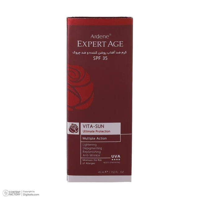 کرم ضد آفتاب بدون رنگ آردن اکسپرت ایج SPF 35 مدل VITA مناسب همه انواع پوست حجم 45 میلیلیت 101553111