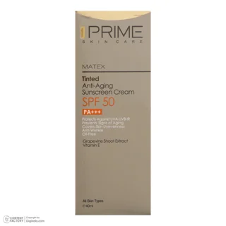 کرم ضدآفتاب رنگی پرایم  SPF50 مدل Matex Tinted Rejuvinating مناسب انواع پوست، حجم 40 میلی‌ 101561538