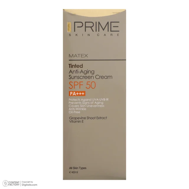کرم ضدآفتاب رنگی پرایم SPF50 مدل Matex Tinted Rejuvinating مناسب انواع پوست، حجم 40 میلی 101561538