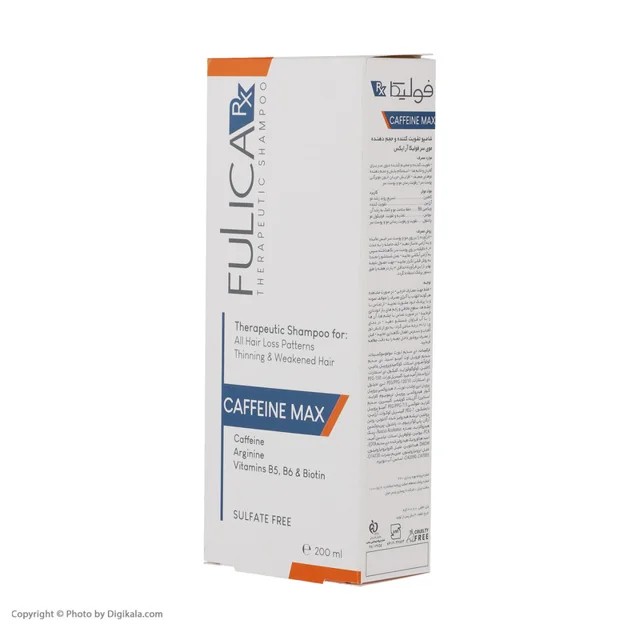 شامپو تقویت کننده مو بدون سولفات فولیکا مدل CAFFEINE MAX مناسب موهای نازک و شکننده حجم 200 101562846