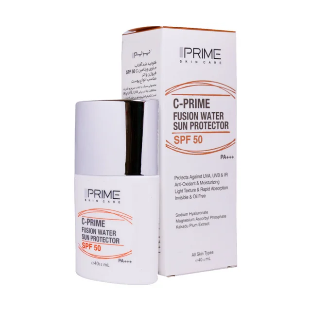فلوئید ضدآفتاب بی‌رنگ پرایم SPF50 مدل C-Prime Fusion Water مناسب انواع پوست، حجم 40 میلی‌ل 101561598