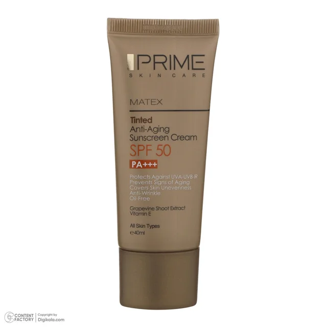 کرم ضدآفتاب رنگی پرایم SPF50 مدل Matex Tinted Rejuvinating مناسب انواع پوست، حجم 40 میلی 101561540