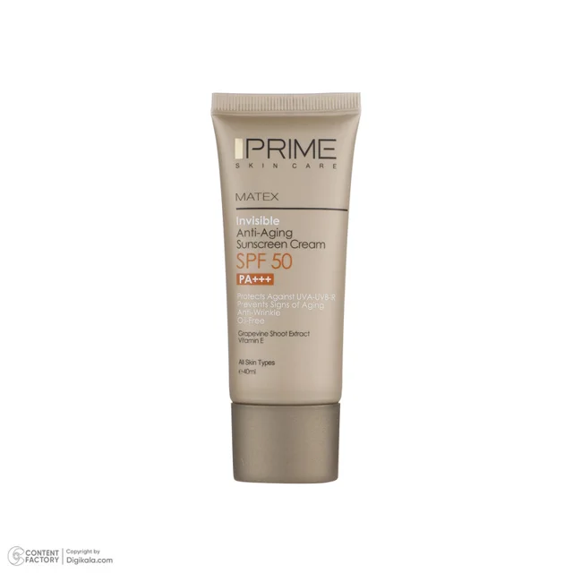 کرم ضد آفتاب و ضد چروک بی رنگ پرایم مدل Matex Colorless SPF50 مناسب انواع پوست حجم 40 میلی 101561553