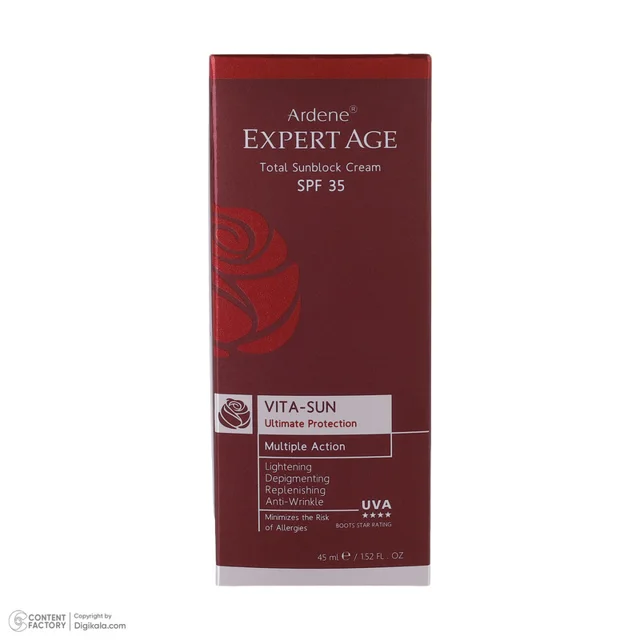 کرم ضد آفتاب بدون رنگ آردن اکسپرت ایج SPF 35 مدل VITA مناسب همه انواع پوست حجم 45 میلیلیت 101553108