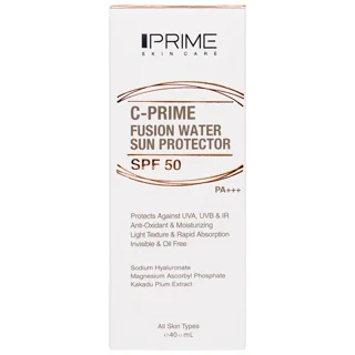 فلوئید ضدآفتاب بی‌رنگ پرایم SPF50 مدل C-Prime Fusion Water مناسب انواع پوست، حجم 40 میلی‌ل 101561590
