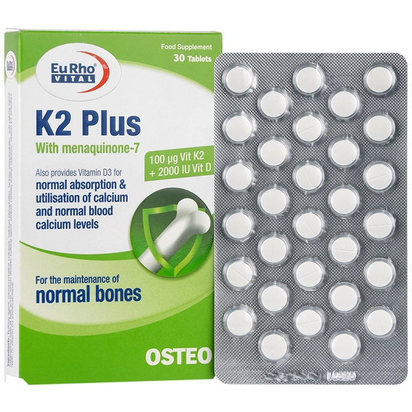 قرص ویتامین کا2 پلاس یوروویتال 30 عددی